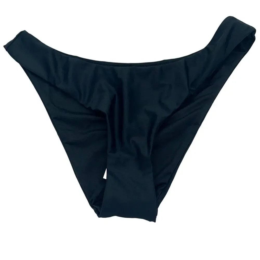 New NWT J. Crew Black Bikini Swim Bathing Suit Bottom Women's Size Medium